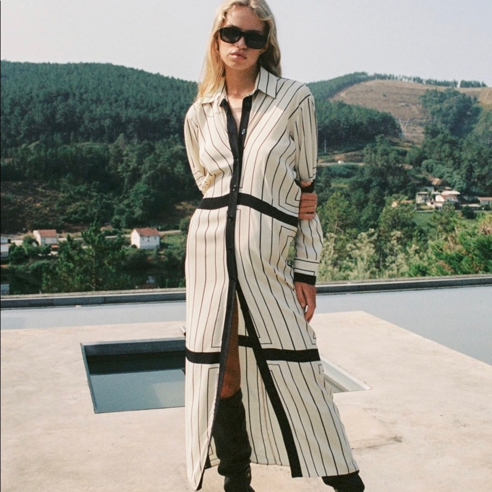 Zara Striped Shirt Dress